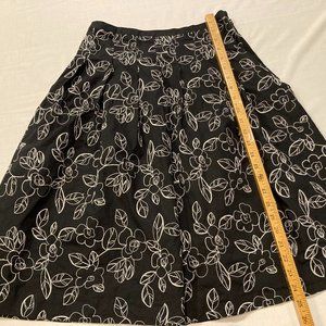 Black Floral Print Skirt